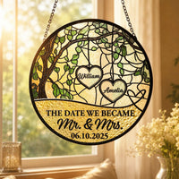 The Date We Became Mr. & Mrs. - Personalized Window Hanging Suncatcher