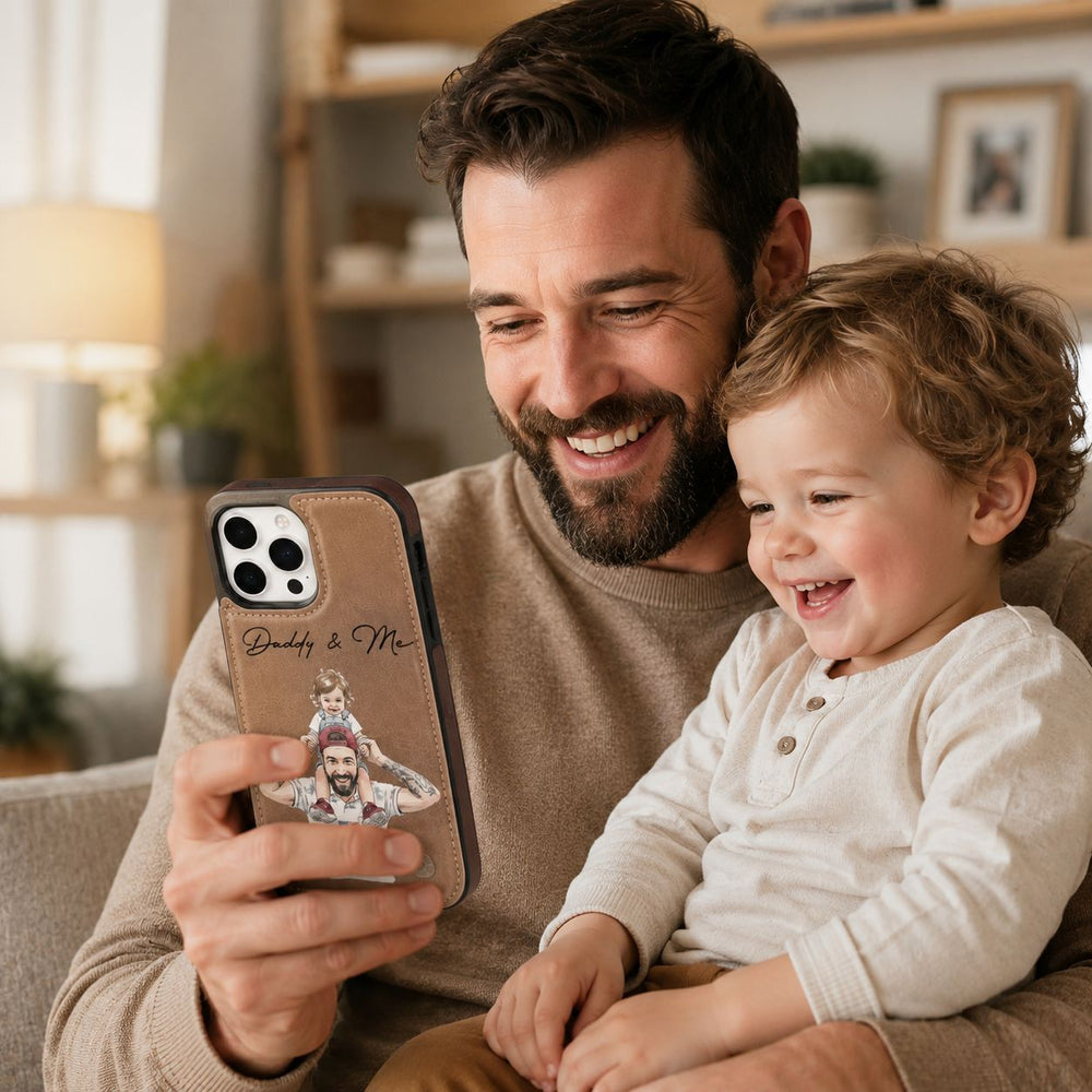 Custom Photo Watercolor Father's Day - Personalized Phone Case | Meaningful Dad Gift