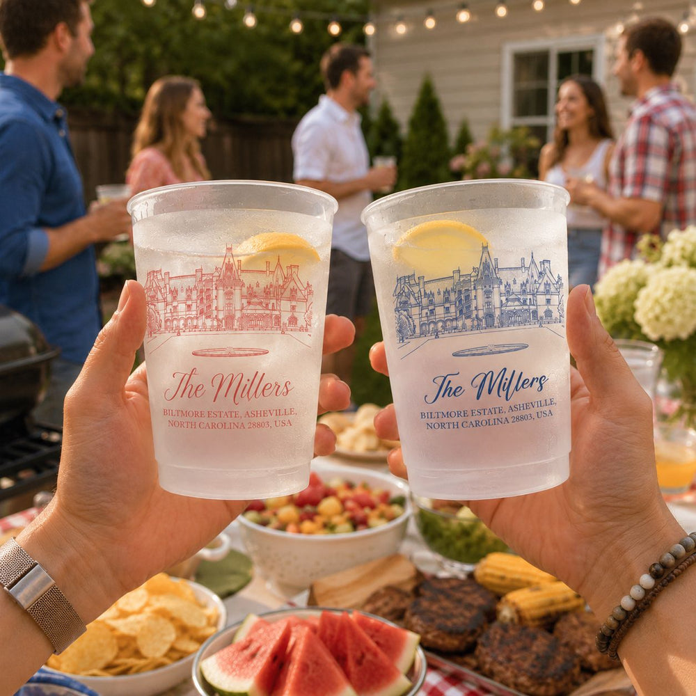 Custom Photo Wedding Venue Illustration - Personalized Cups