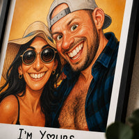 Caricature Wall Art Custom Couple Cartoon - Personalized Photo Poster