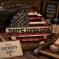 Daddy's Garage, Papa's Garage Man Cave Steel Workshop Sign Father's Day Gifts - Personalized Metal Sign | Custom Gift For Dad’s Workshop Decor