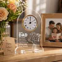 Father's Day Gifts, How Much Time Passes, I Will Always Be Your Little Girl, Boy - Personalized Desk Clock | Sentimental Gift