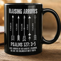 Raising Arrows Christian Dad With Kids' Names - Personalized Mug