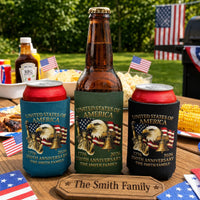 4th Of July USA 250th Anniversary - Personalized Can Cooler | Patriotic Party Gift
