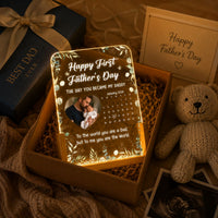 The Day You Became My Daddy - 1st Father's Day Gift - Personalized Night Light | Gift For New Dad