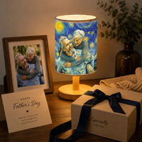 Custom Couple Photo Van Gogh Art - Personalized Fabric Lamp