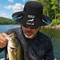 Sorry Can't Talk Fishing On My Other Line - Personalized Solar Fan Hat