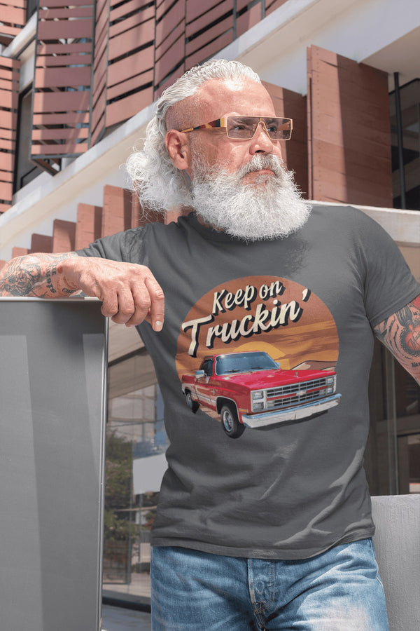 Personalized Classic Truck T-Shirt, Custom Photo Chevy Truck Shirt, Funny Gift for Classic Truck Lovers, Truck Driver Gift for Him - PSTG2DTS000033