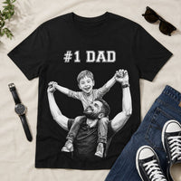 Custom Photo #1 Dad Sketch Line Art - Personalized Shirt