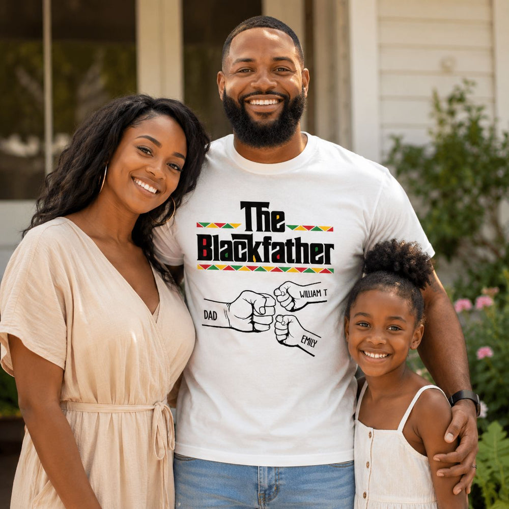 The Black Father Fist Bump Father's Day Gift For Dad, Husband - Personalized Shirt