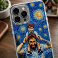 Custom Photo Van Gogh Style Dad Gift - Personalized Phone Case