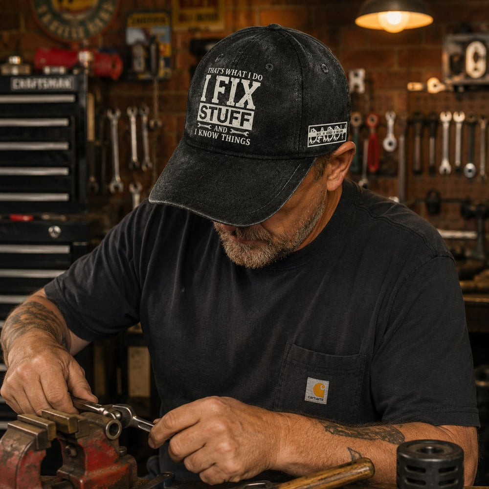 Father's Day Gifts, That's What I Do I Fix Stuff And I Know Things - With Kids' Names - Personalized Cap | Funny Custom Dad Hat
