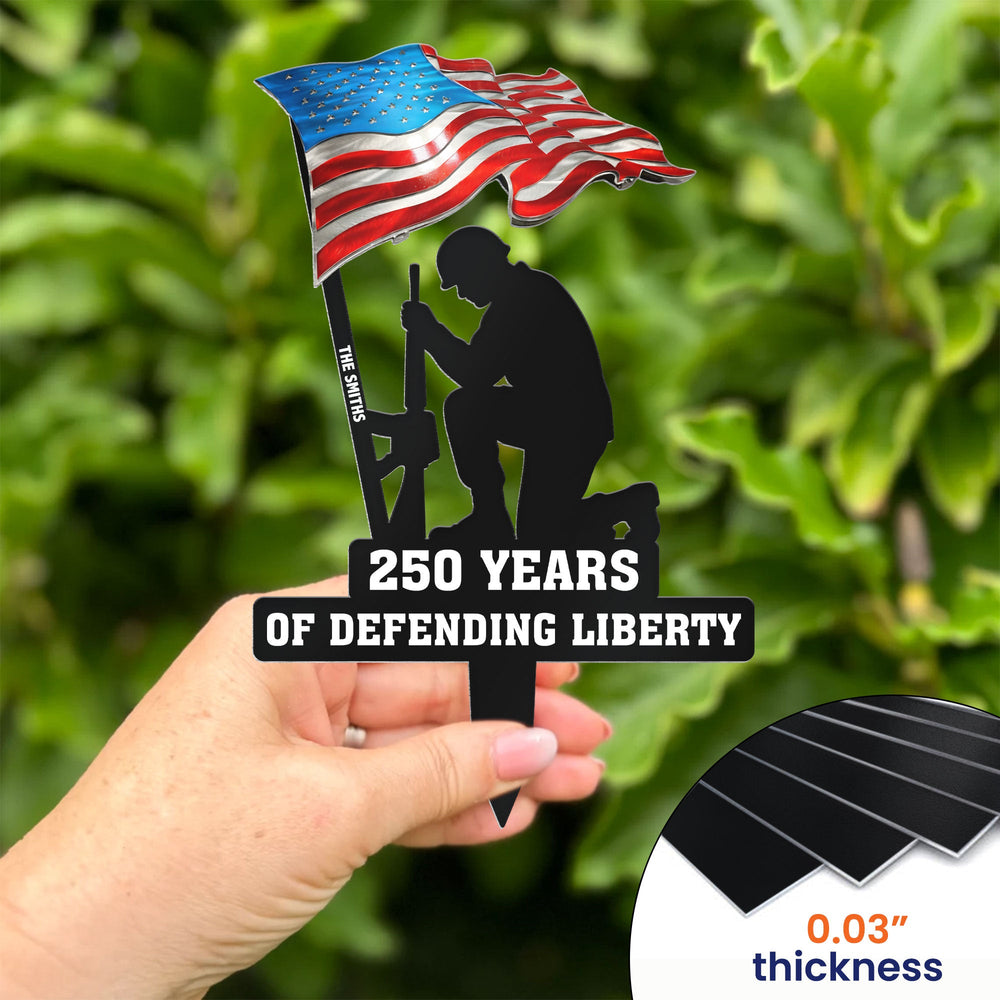 250 Years Of Defending Liberty - Personalized Metal Garden Stake
