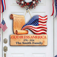 250 Years Of Freedom Patriotic Sign - Personalized Wood Sign