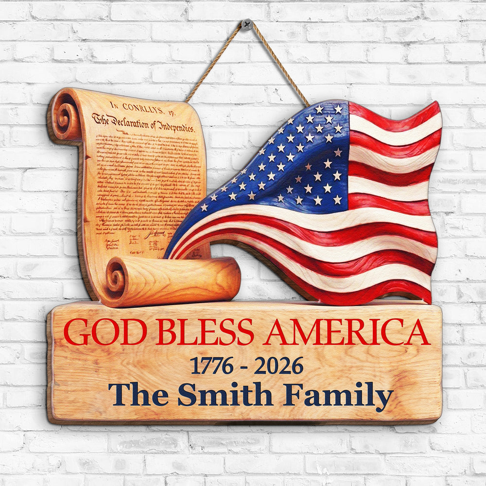250 Years Of Freedom Patriotic Sign - Personalized Wood Sign