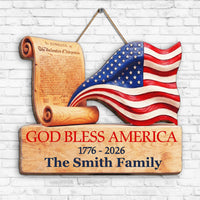 250 Years Of Freedom Patriotic Sign - Personalized Wood Sign