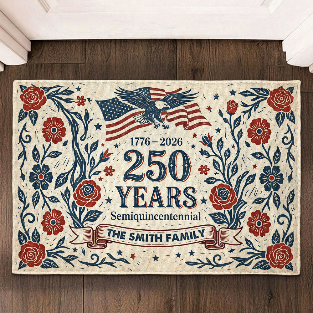 250th Anniversary Eagle Semiquincentennial Patriotic Decor - Personalized Doormat