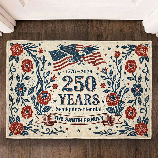 250th Anniversary Eagle Semiquincentennial Patriotic Decor - Personalized Doormat