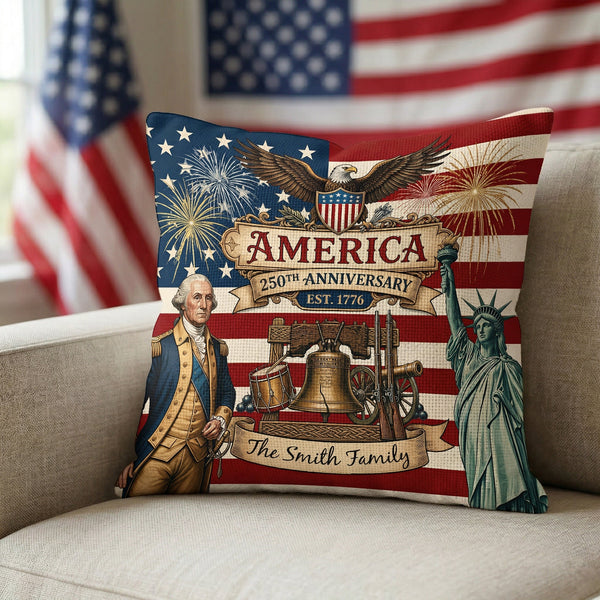 250th Anniversary Of America - Personalized Pillow Cover