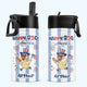 250 Years Of Freedom Kids Custom Name Patriotic Goose - Personalized Water Bottle