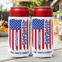 USA 250 Years Celebration Patriotic Gift - Personalized Can Cooler