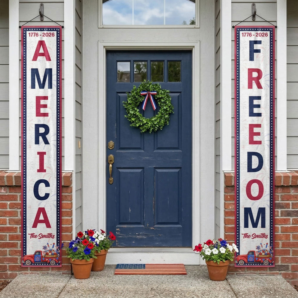 250 Years Of Freedom Usa Patriotic Decor - Personalized Porch Banners