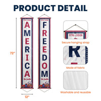 250 Years Of Freedom Usa Patriotic Decor - Personalized Porch Banners