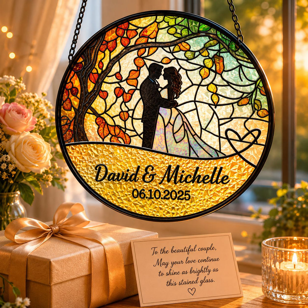 Couple Wedding Anniversary - Personalized Window Hanging Suncatcher