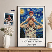 Custom Photo Van Gogh Art Father's Day Gift For Dad, Husband - Personalized Poster | Unique Personalized Wall Decor