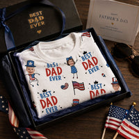 Best Dad Ever USA Flag - Personalized Shirt | Patriotic Gift For Dad