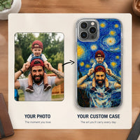 Custom Photo Van Gogh Style Dad Gift - Personalized Phone Case