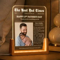 Father's Day Gifts, First Father's Day Custom Photo Gift For Dad, Husband - Personalized Night Light | Heartfelt Keepsake For New Dad