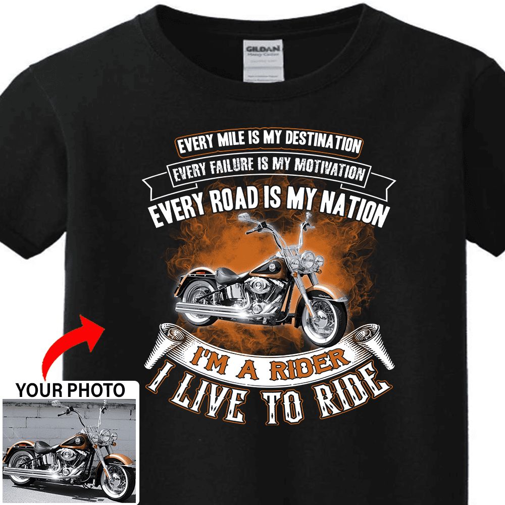 Personalized Biker Custom Photo T-Shirt – Motorcycle Rider Shirt, Unique Gift for Bikers - PSMN2DTS000038