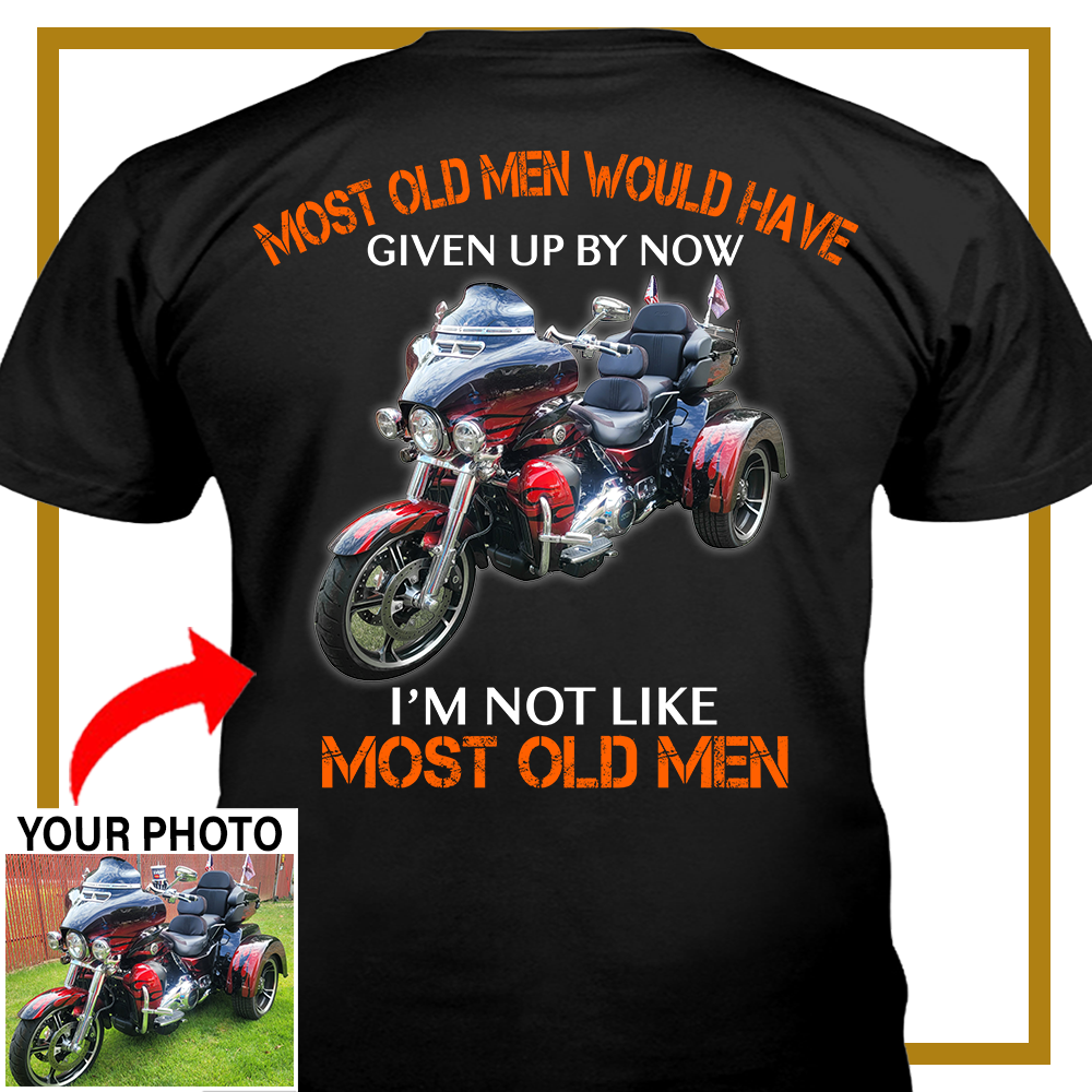 Biker Personalized Photo T-Shirt – Custom Motorcycle Shirt – Unique Gift for Bikers - PSMN2DTS000004