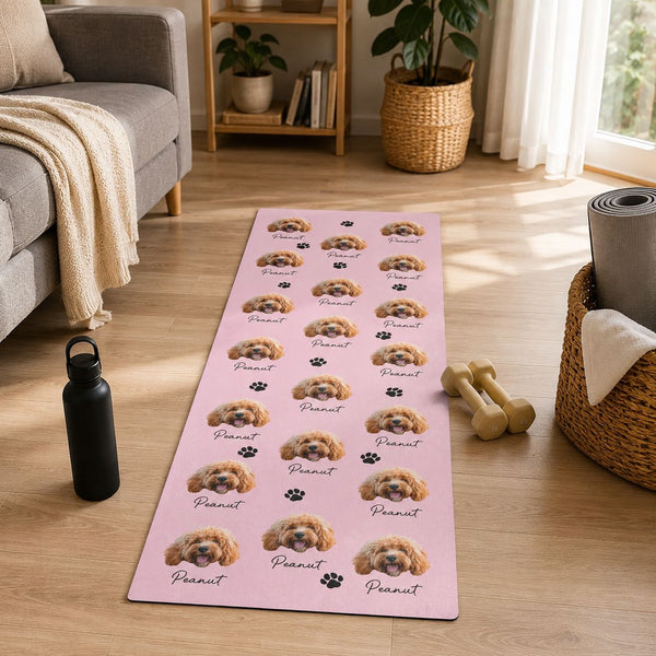 Custom Pet's Faces - Personalized Yoga Mat | Unique Gift For Pet Lovers & Yoga Fans