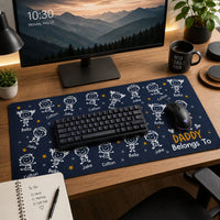 This Daddy Belongs To Custom Names - Personalized Desk Mat