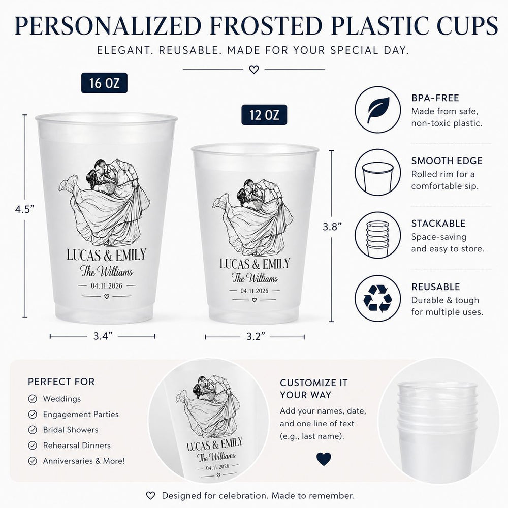 Custom Couples Photo Wedding Favors - Personalized Cups
