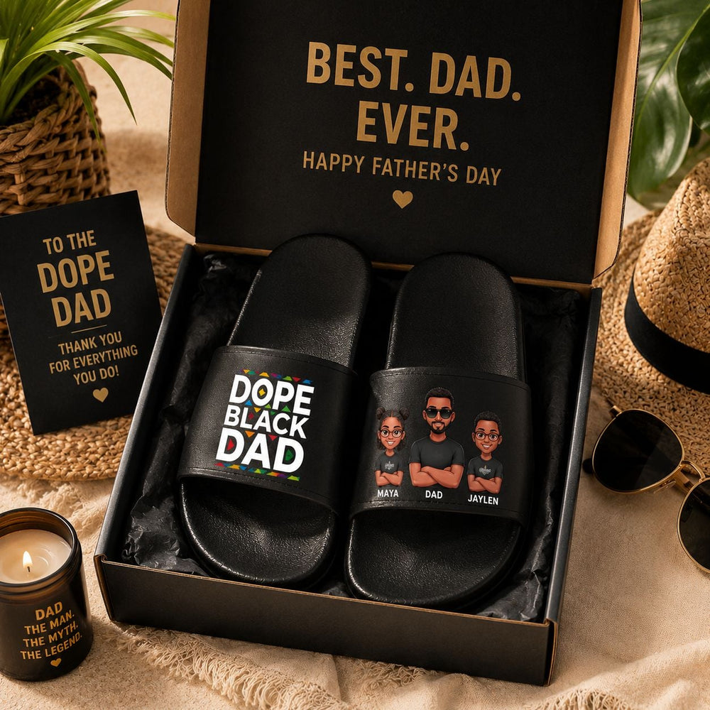 Dope Black Dad Dope Dad - Personalized Sandals