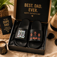Dope Black Dad Dope Dad - Personalized Sandals