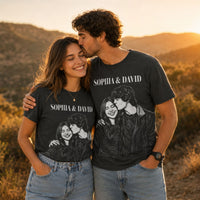 Custom Photo Couple Sketch Line Art - Personalized Shirt