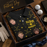 May The Course Be With You Daddy - Personalized Photo Polo Shirt