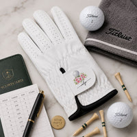 Custom Name And Birth Flower For Golf Lover - Personalized Golf Glove | Unique Floral Golfer Gift