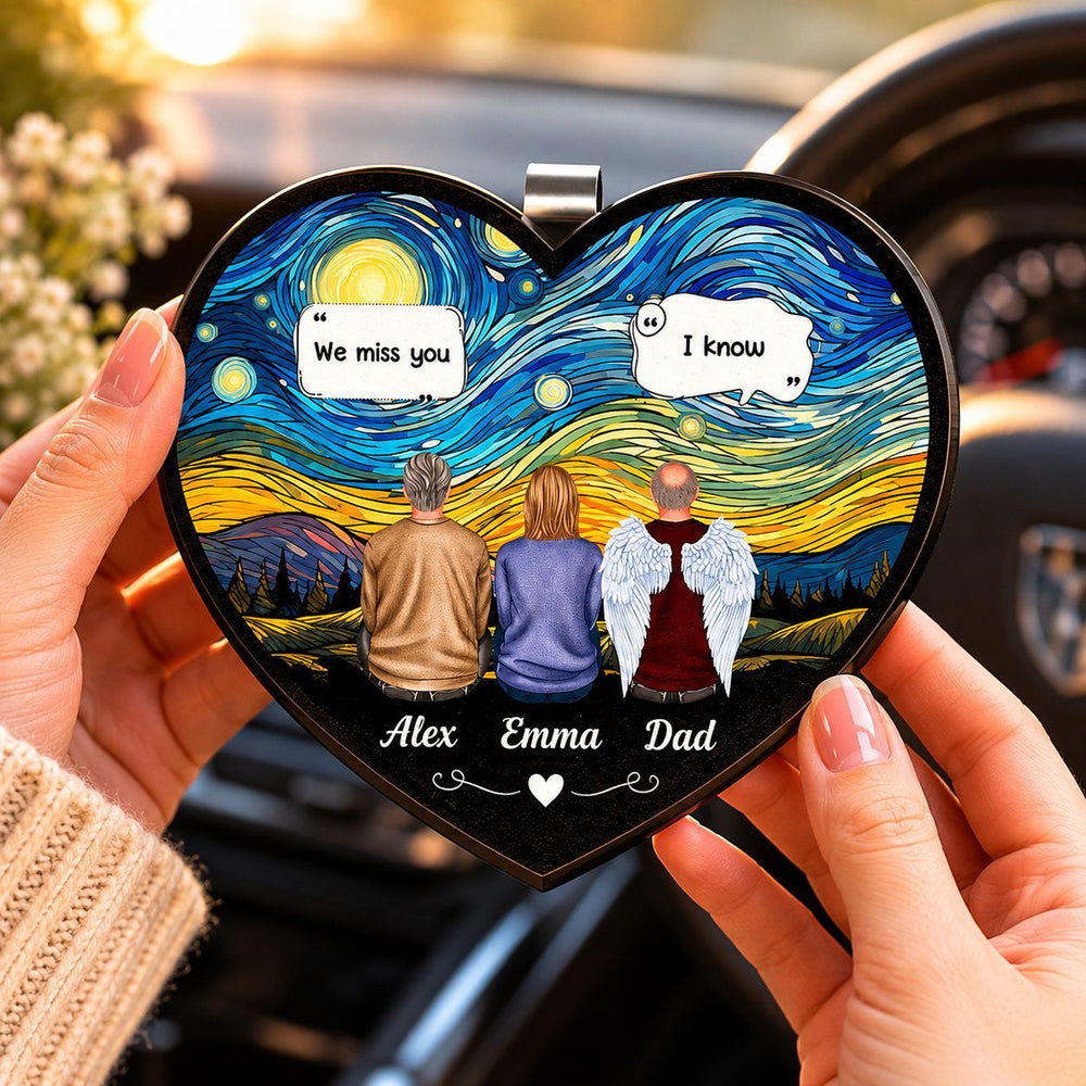 We Miss You I'm Always With You - Personalized Wooden Car Visor Clip