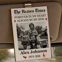My Guardian Angel Rides Shotgun - The Heaven Times - Personalized Car Visor Clip | Memorial Driving Keepsake Gift For Loved Ones