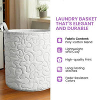 Floral Patchwork Quilted Laundry Basket QH14