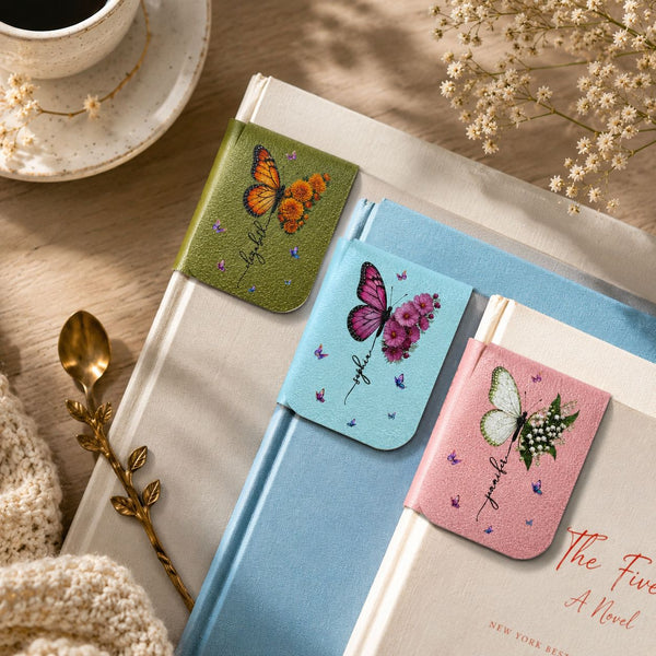 Butterfly Birth Flower Gift For Self, Friends, Daughter - Personalized Bookmark | Cute Floral Gift