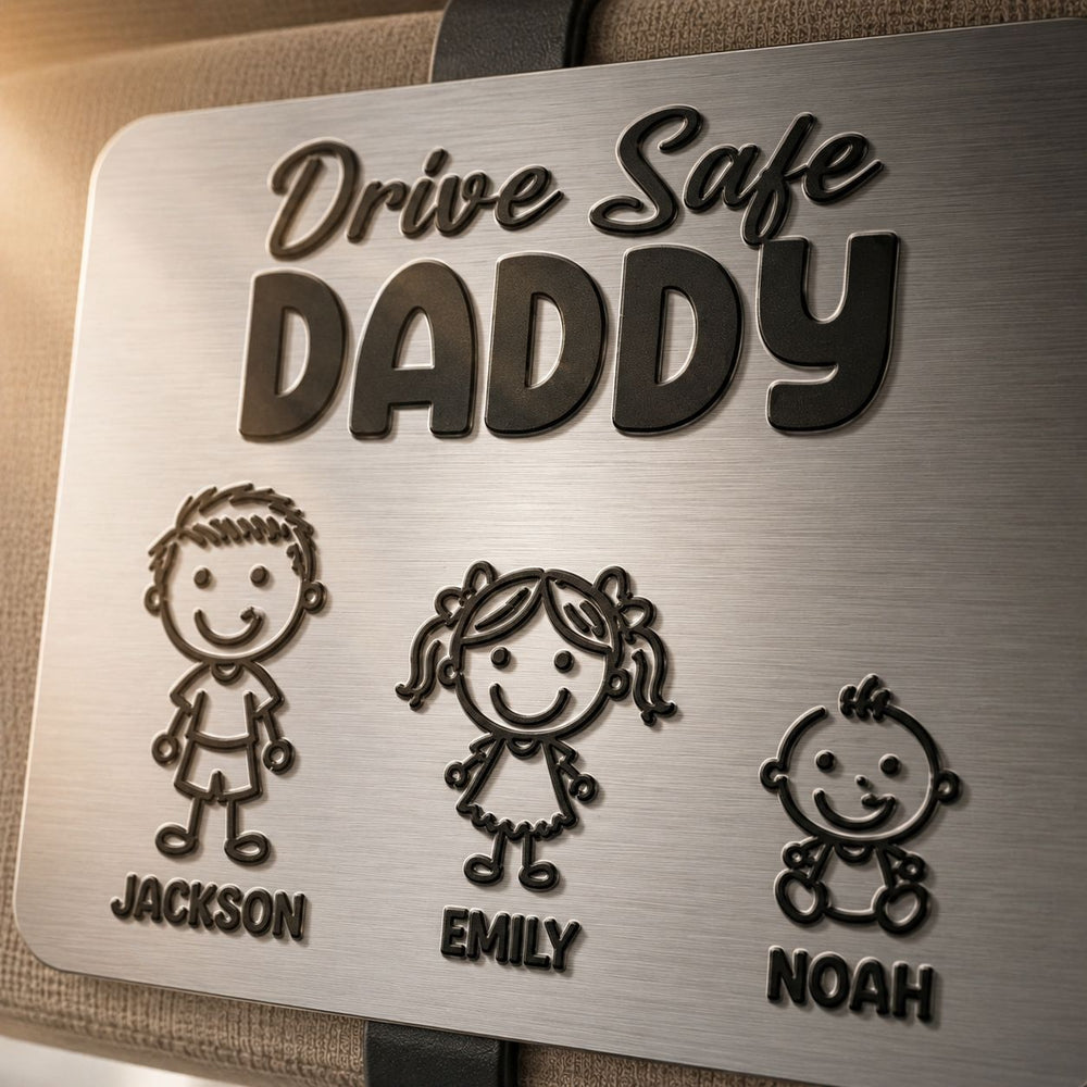 Drive Safe Daddy Doodle - Personalized Car Visor Clip | Meaningful Gift For Dad