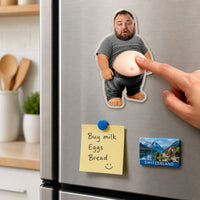 Funny Upload Face Gift For Dad Bod, Husband - Personalized Fridge Magnet | Funny Husband Gift