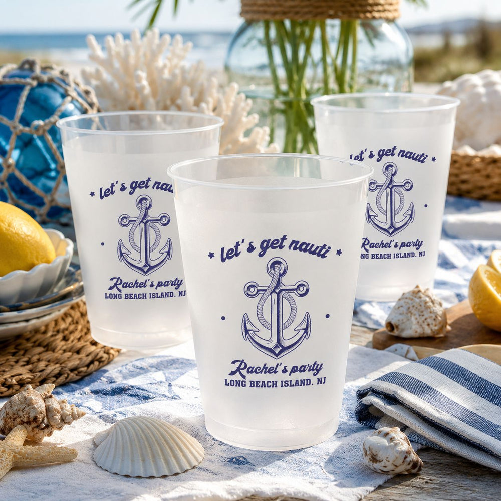 Let's Get Nauti, Party Cup - Personalized Cups | Fun Coastal Party Favor For Bachelorette & Beach Trips