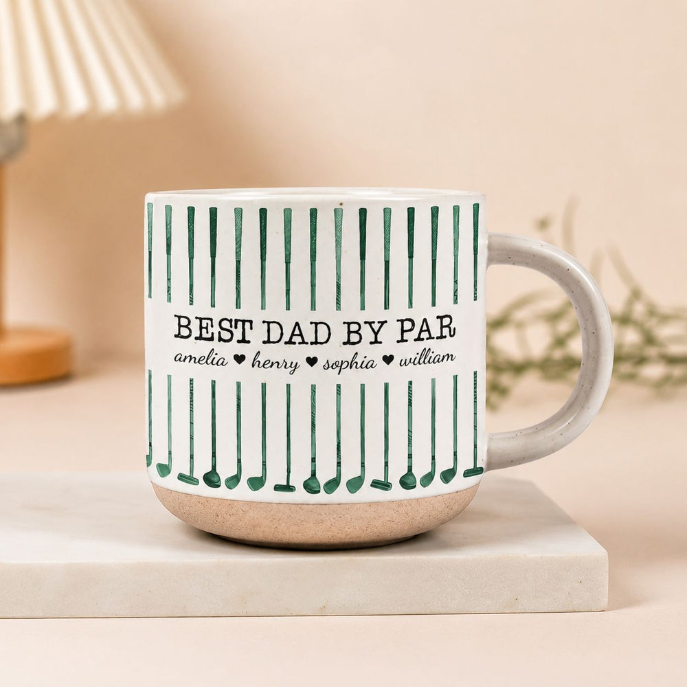 Best Dad By Par Custom Name Golf Dad Gift Father's Day - Personalized Mug | Funny Golf Dad Gift